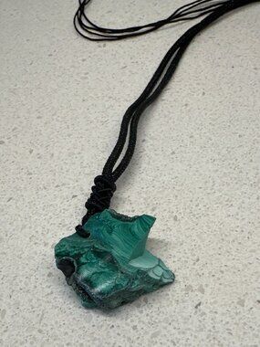 Malachite Green Pendant Necklace | Aura Bloom | Natural Crystal Stone Jewelry